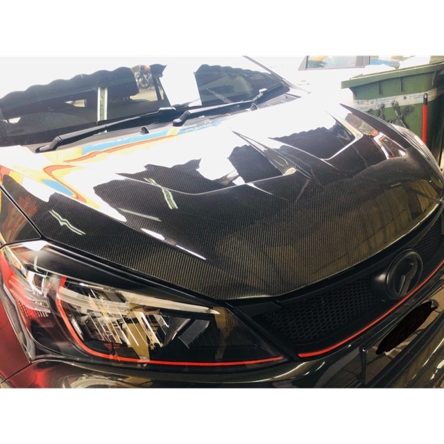 Perodua Myvi 2018 2019 2020 Mugen Front Carbon Bonnet Hood Bonet Fiber Fibre Shopee Malaysia