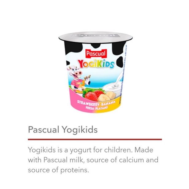 Pascual YOGIKIDS Yogurt Strawberry & Banana from Spain HALAL 125g