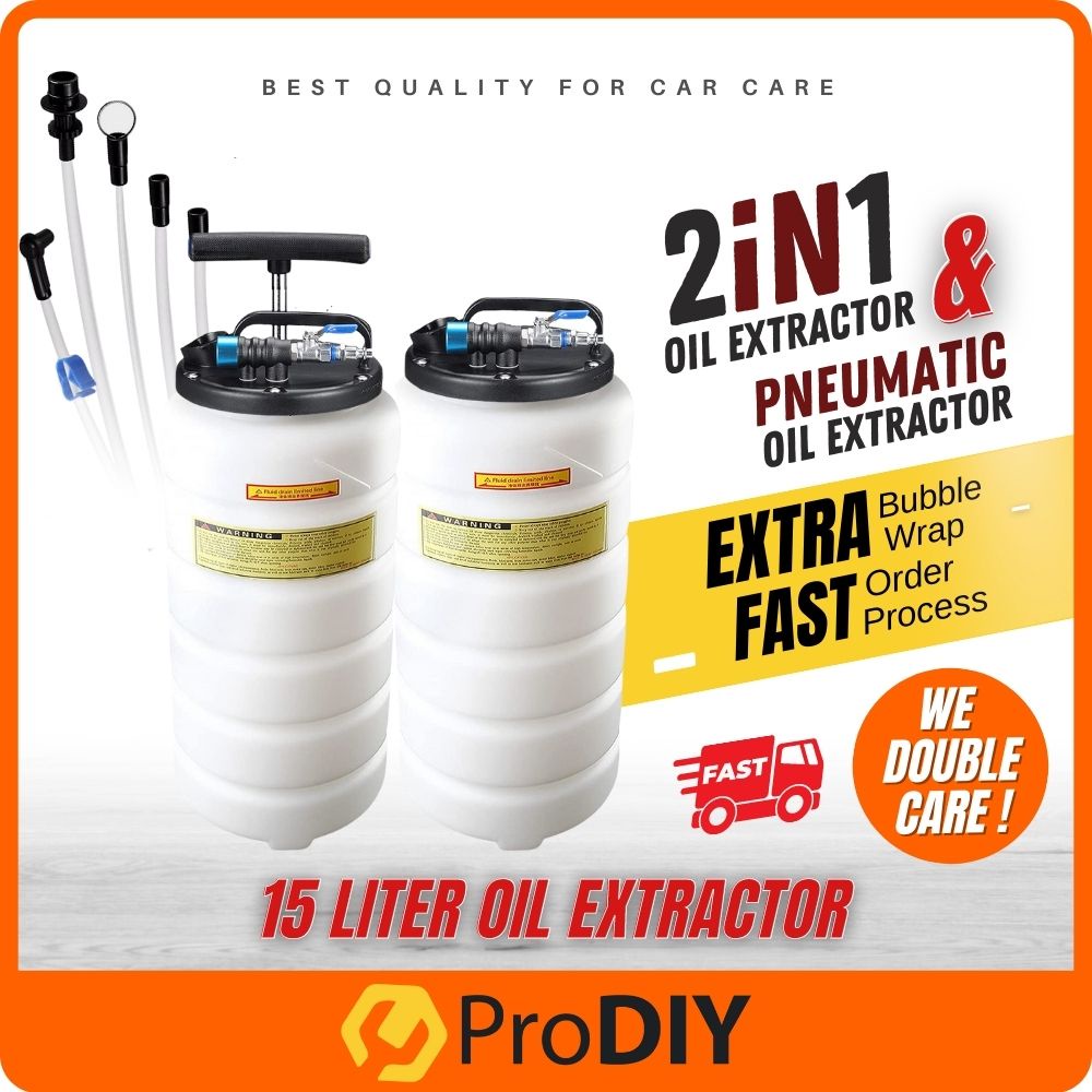 Oil Extractor 15Liter Pneumatic & Manual Oil Extractor Pump Vacuum Oil