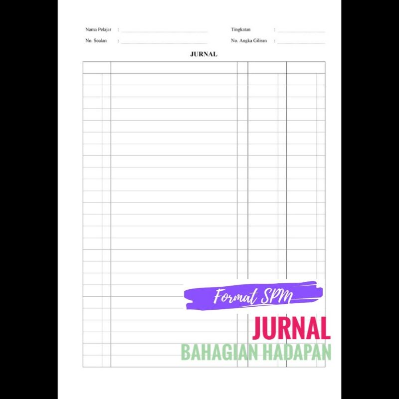 Kertas Jurnal Prinsip Perakaunan A4 80gsm 1 Helai Shopee Malaysia