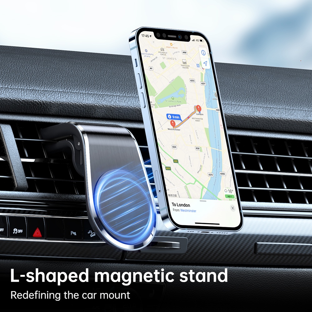 AUFU L-Type Magnetic Car Phone Holder Mount Cell Stand Smartphone Car Navigation GPS Support i-Product Android