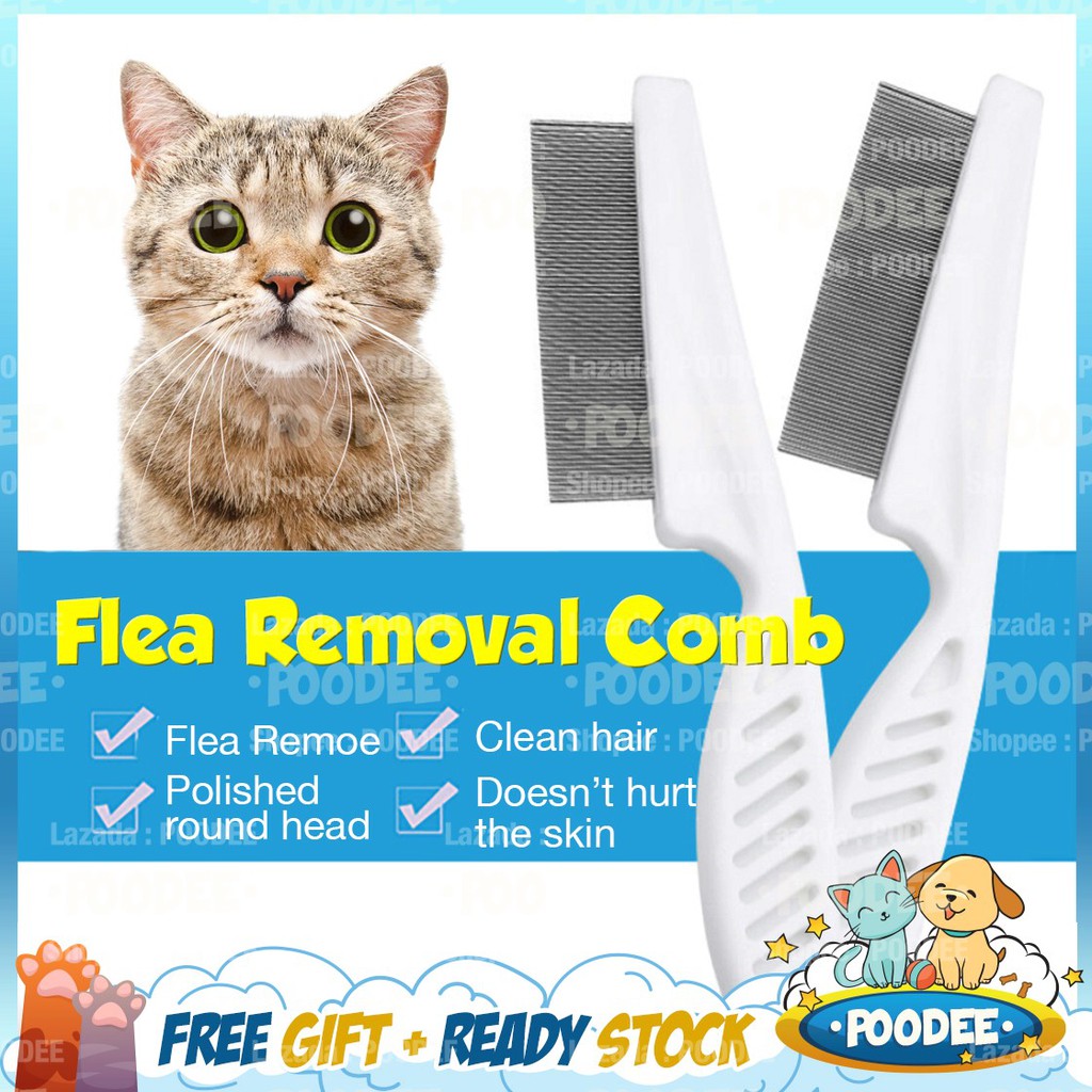 POODEE Flea Comb Pin Pet Cat Dog Shedding Tool Flea Remover Comb Flea