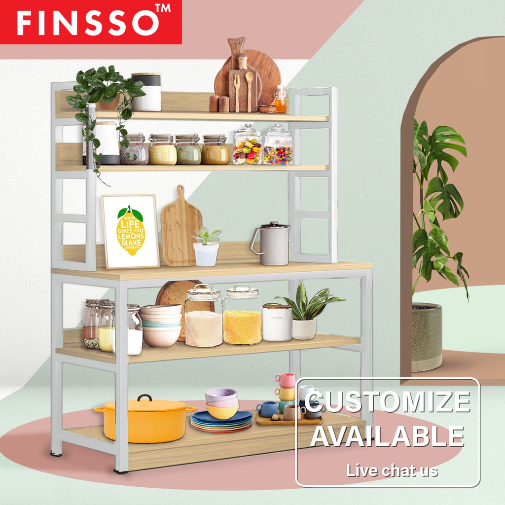 READY STOCK FINSSO: Kitchen Cabinet Rack 80CM/100CM/120CM / UTILITY SHELF/ STORAGE RACK