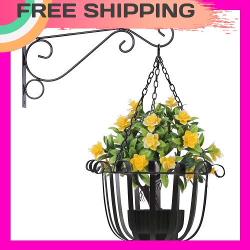 Hanging Planter Basket Flower Pot Holder Round Iron Hanging Planter Pot Basket Floating Wall Hanging Planter Vase Conta