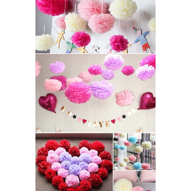 Ready Stock 20cm Diy Tissue Paper Flower Pompom Party Wedding