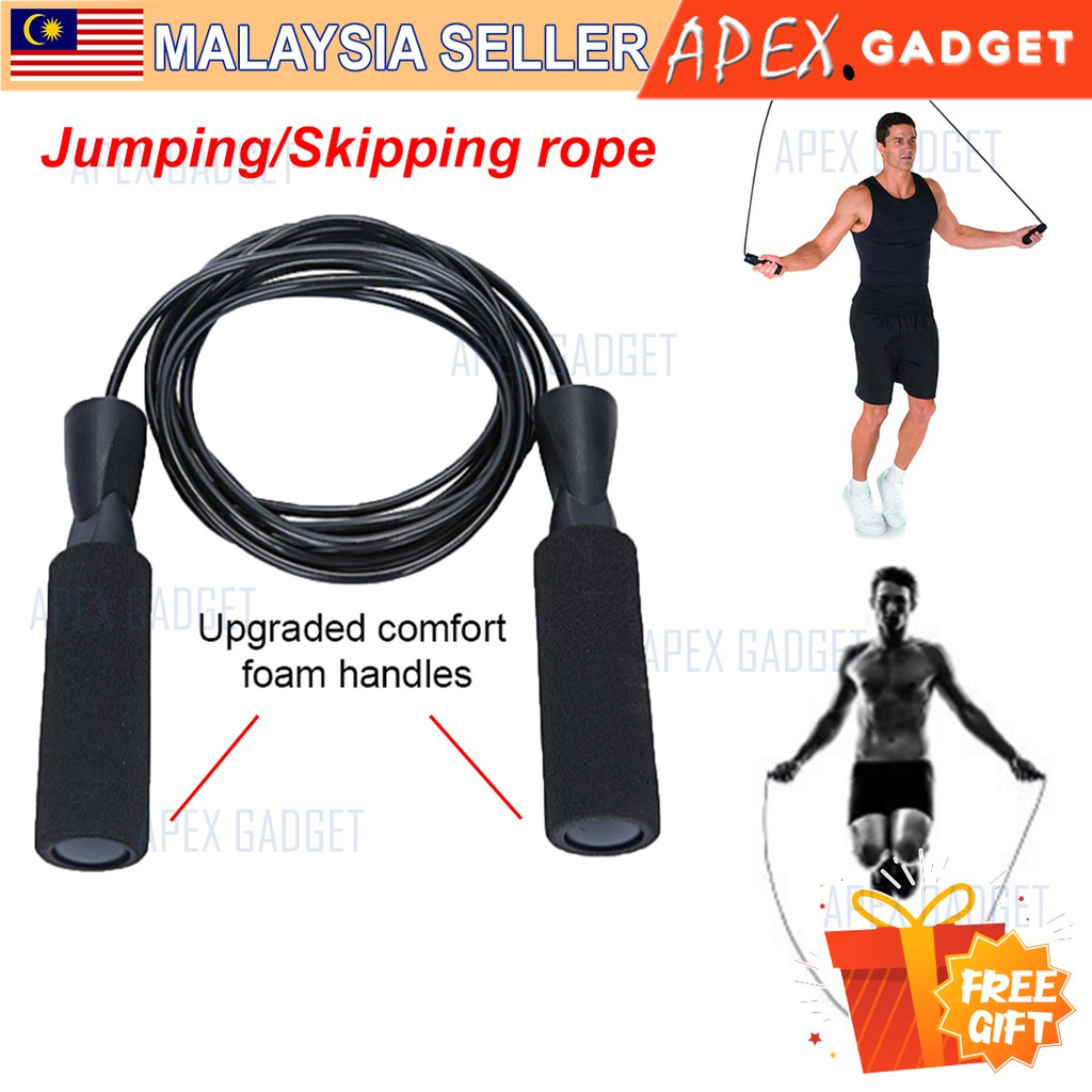 Jumping Skipping Rope With Bearing 2 8m Comfortable Foam Handle Burn Calories Fast Tali Skipping Siap Bearing Shopee Malaysia