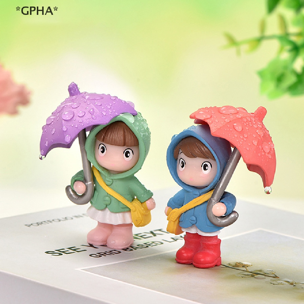 GPHA 1PC Mini Cute Umbrella Girl Doll Landscape Handcrafted Fairy Garden Figurines new