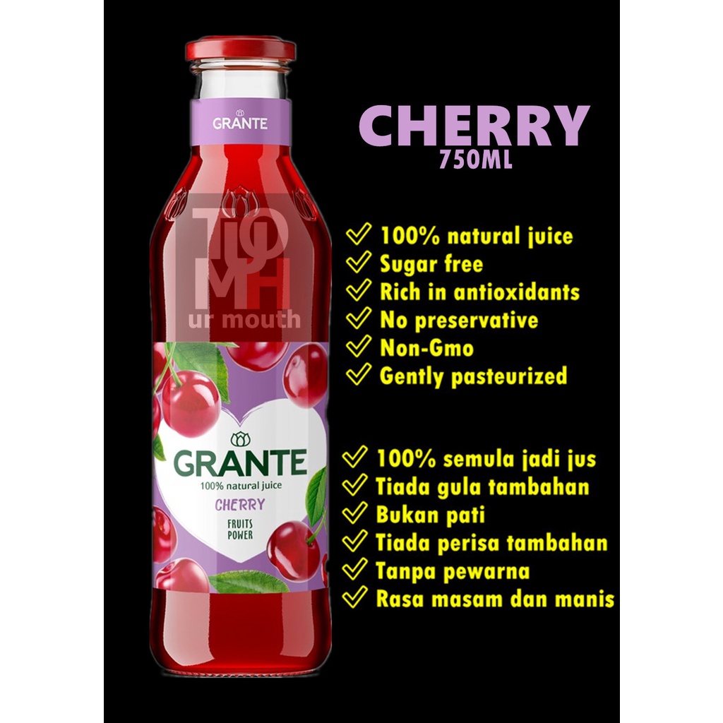 ''NEW FAVOUR'' 750ML GRANTE 100% CHERRY Juice / 樱桃汁