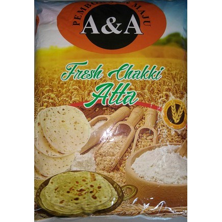 A A Atta 5kg Flour 100 Whole Wheat Chakki Flour