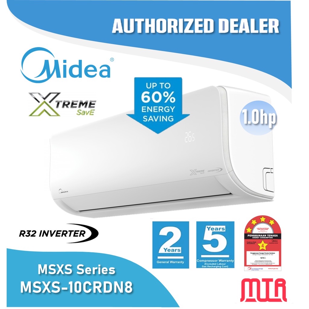 Midea 1.0HP / 1.5hp / 2.0HP R32 INVERTER AIRCOND - Xtreme Save Series ...