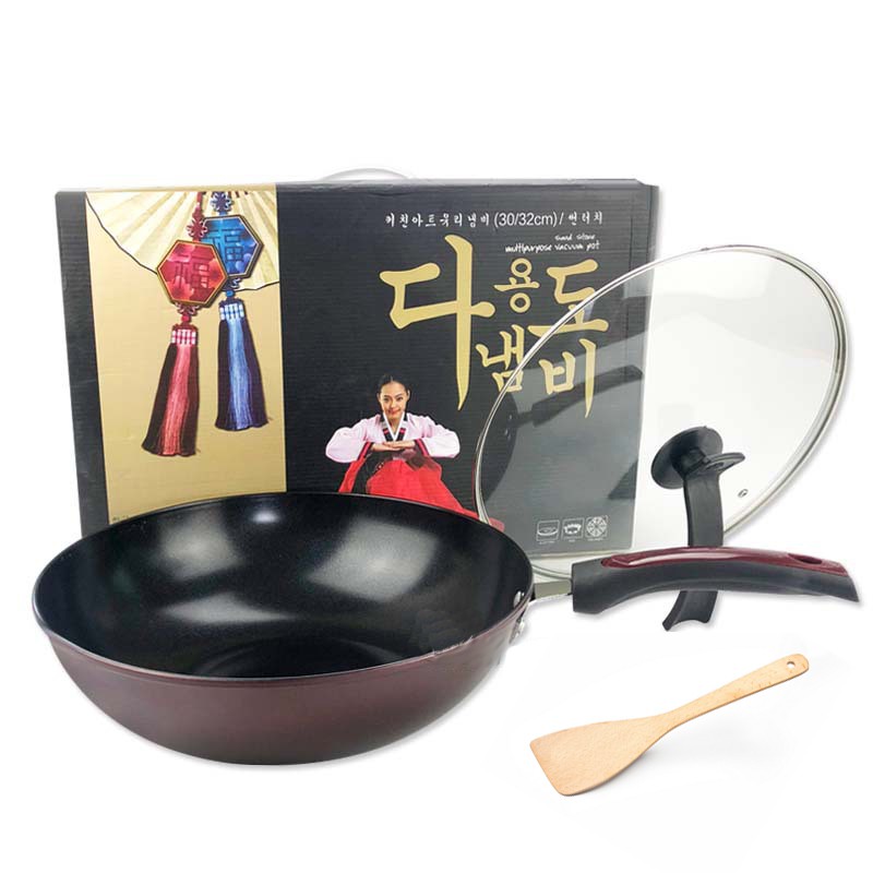 Korean 32cm Non Stick Frying Pan Wok Pot Pan Frypan Cooking Nonstick