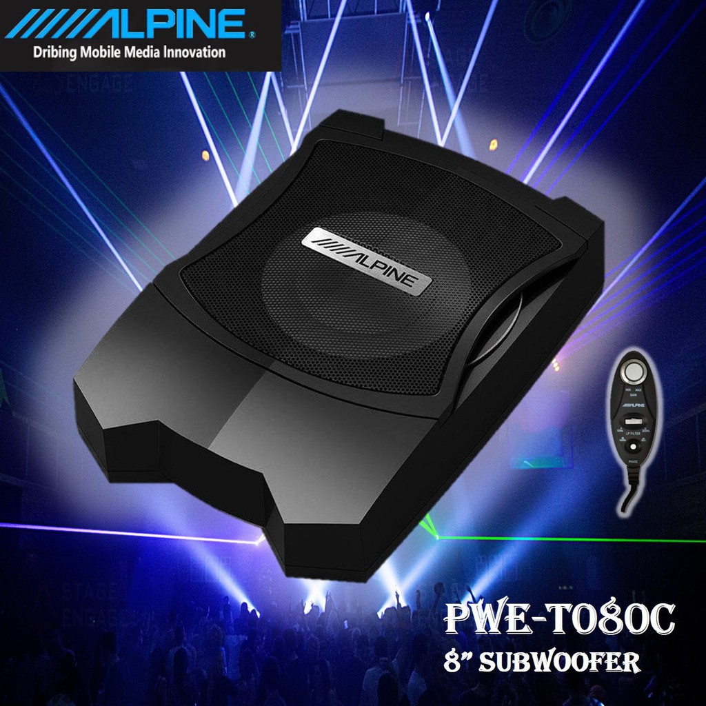 OEM Alpine PWET080C Car 8" Powered Enclosed Subwoofer UNDERSEAT