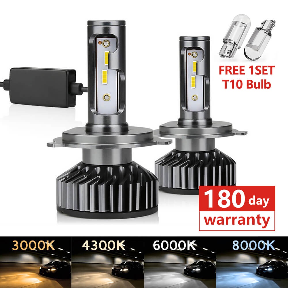 Pair H1 LED Headlight Bulbs Conversion Kit 110W 8000LM 8000K High Low Beam Lamp