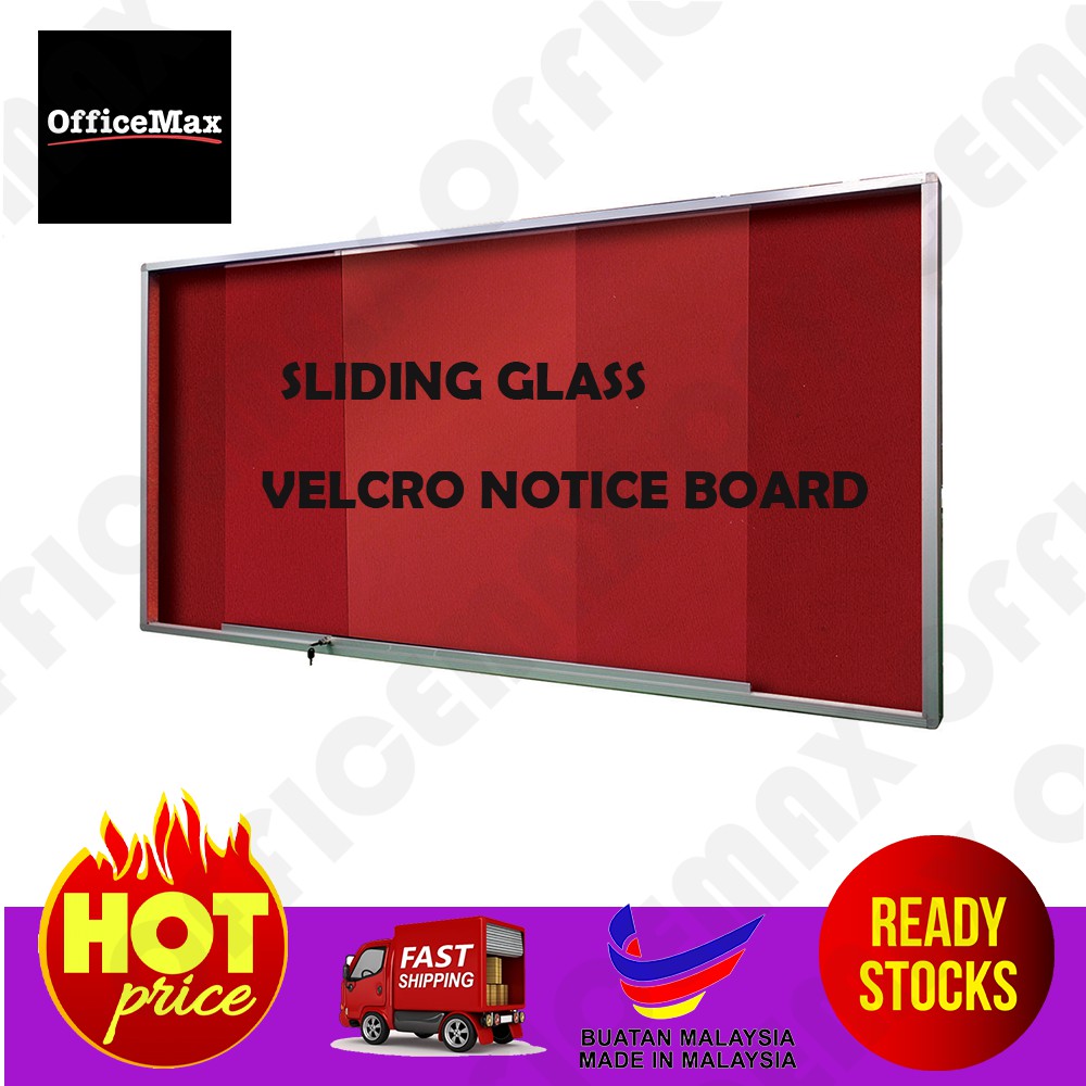 ALUMINIUM FRAME VELCRO NOTICE BOARD SLIDING GLASS CABIINET | Shopee Malaysia