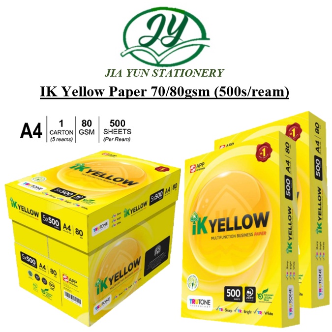 IK Yellow 70gsm/80gsm Paper /500s (per ream) | Shopee Malaysia