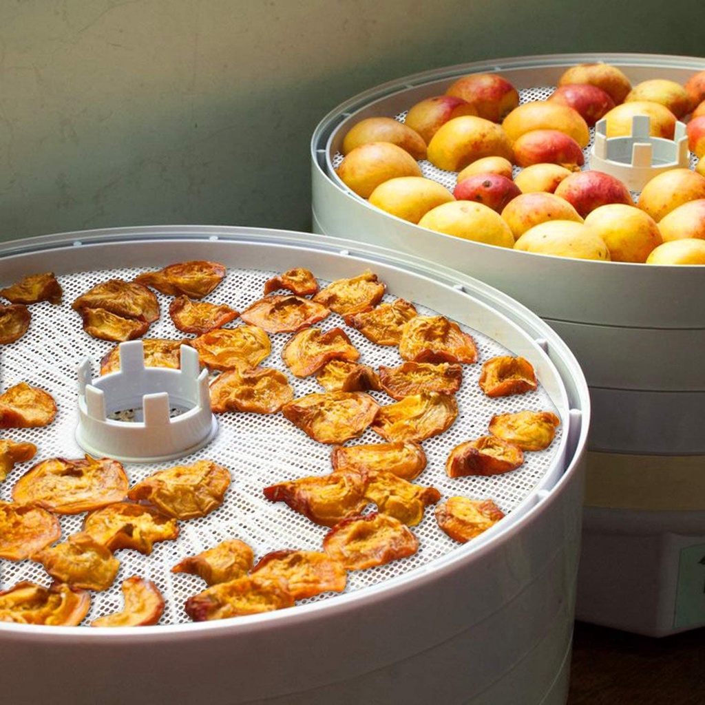 8 Pcs Round Silicone Dehydrator Sheets, Non-Stick Fruit Dehydrator Mats, Reusable Steamer Mat Mesh Sheet for Fruit Dryer