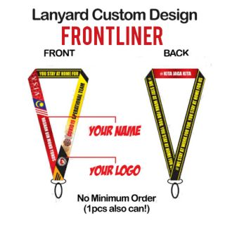 Lanyard Pegawai Frontliner Custom Your Name & Logo (No Min. Order) Full Colour Print