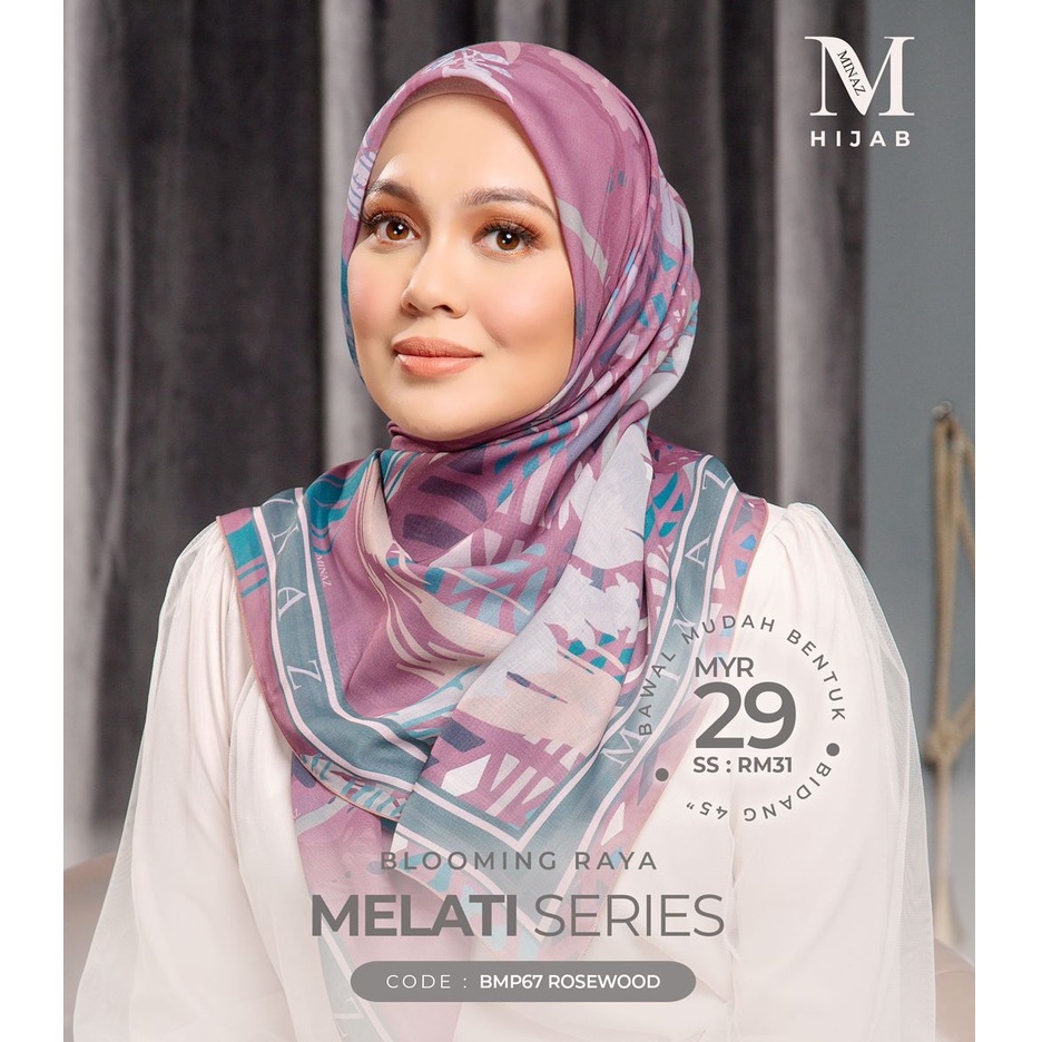 MINAZ HIJAB: BLOOMING RAYA MELATI SERIES (BMP67 ROSEWOOD) | Shopee Malaysia