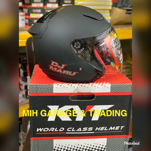 HELMET KYT DJ MARU DESIGN TERBARU 2019 COLOUR BLACK Shopee Malaysia