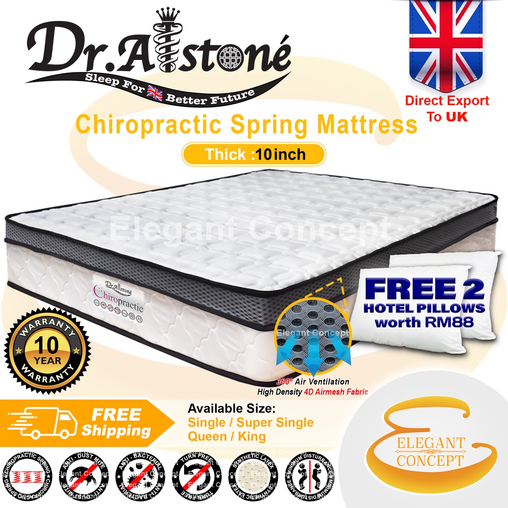 (Limited Deal) Dr.Alstone (Single/Super Single/Queen/King) Mattress Chiropractic 360º Air Ventilation Mattress Tilam