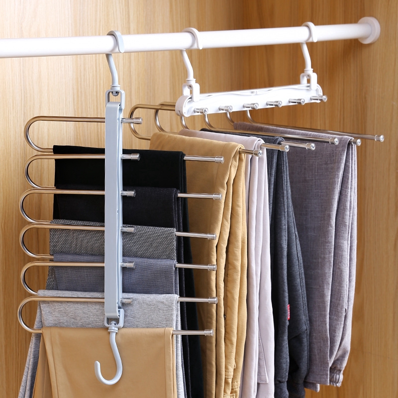 Multifunctional folding trouser holder trouser holder household hanger ...