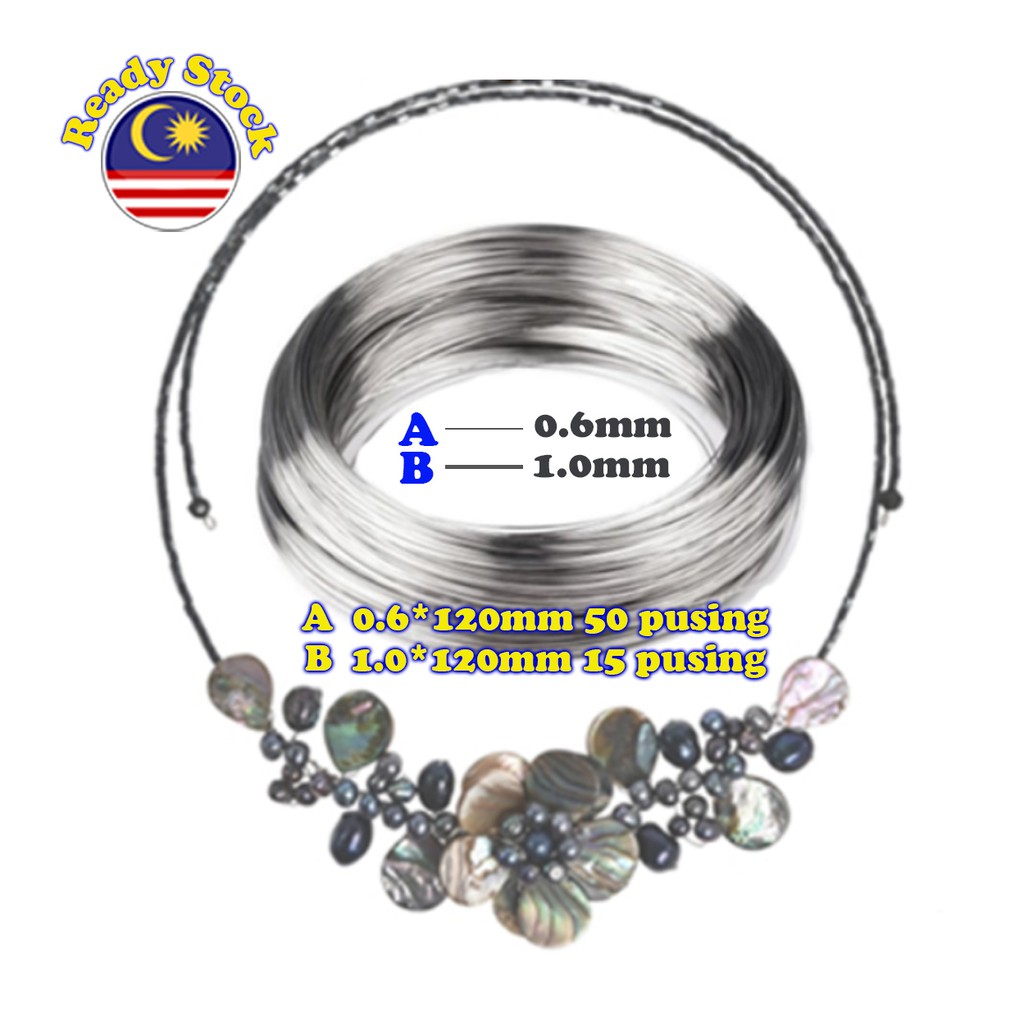 JA2318 DIY Choker Leher Memory Wire 50 Pusing 120mm Diameter 0.6/1.0mm Jewelry Rantai Manik