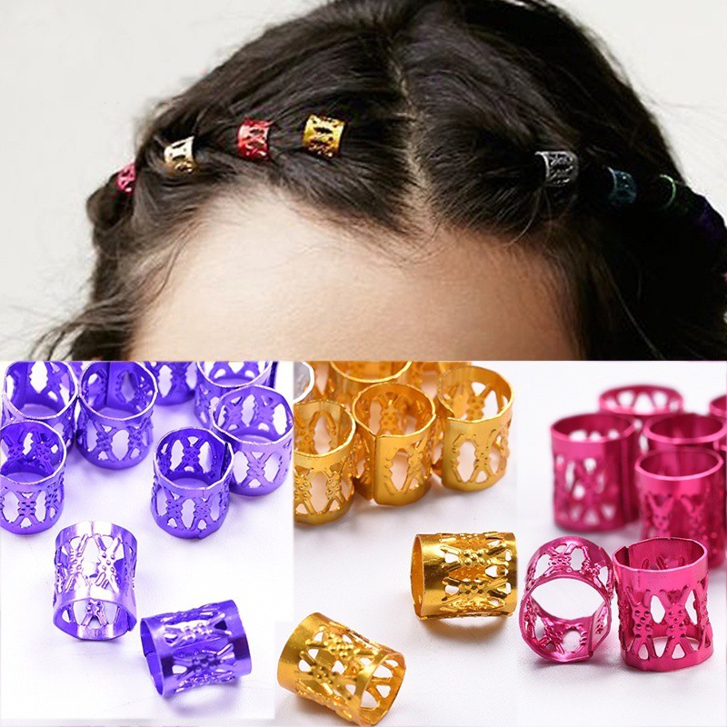100PCS Colorful Hair Braiding Beads Rings Dreadlocks Hair ring Braid hair  hoop | Shopee Malaysia