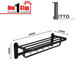 ITTO MATTE BLACK TOWEL RACK / HANGER  Shopee Malaysia