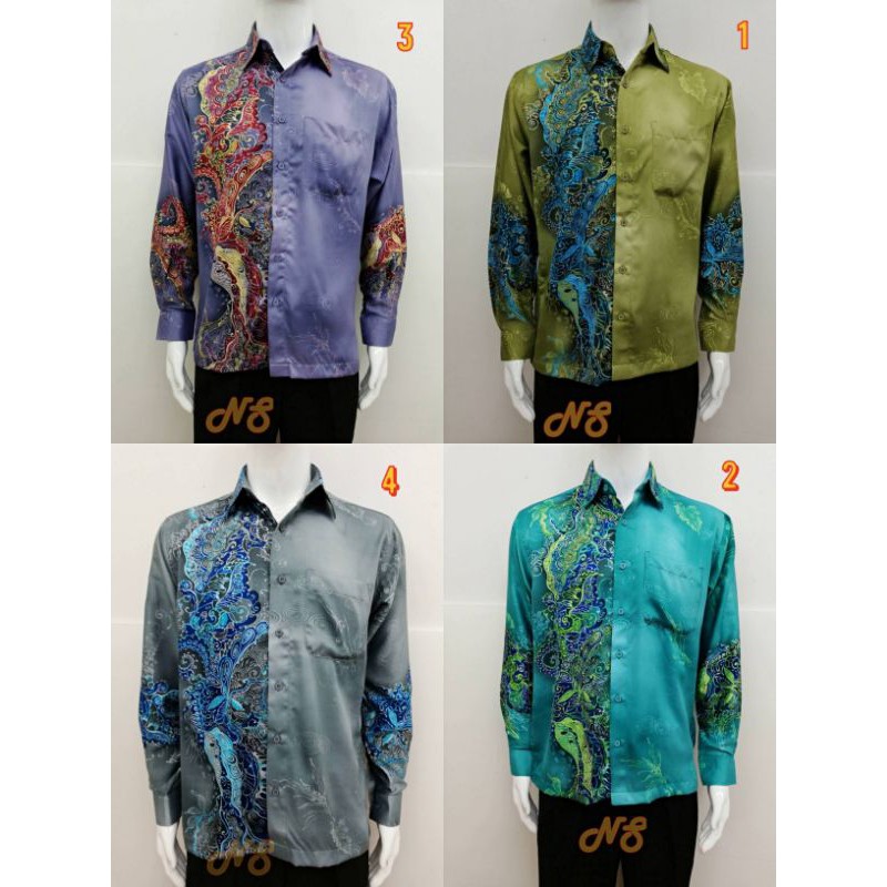 Men Kemeja Batik Shirt Long Sleeve Normal Cut B-099