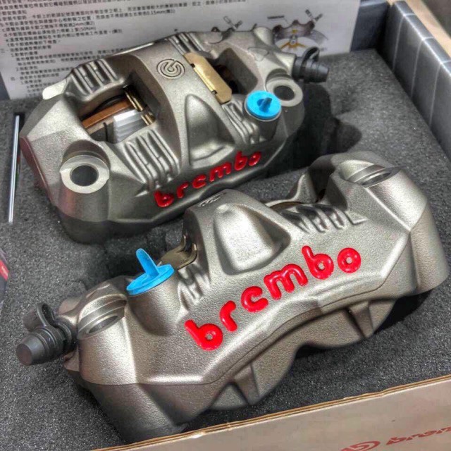 BREMBO GP4RS 108MM SILVER RED LOGO LH RH SET LEFT RIGHT SET KIRI KANAN ...