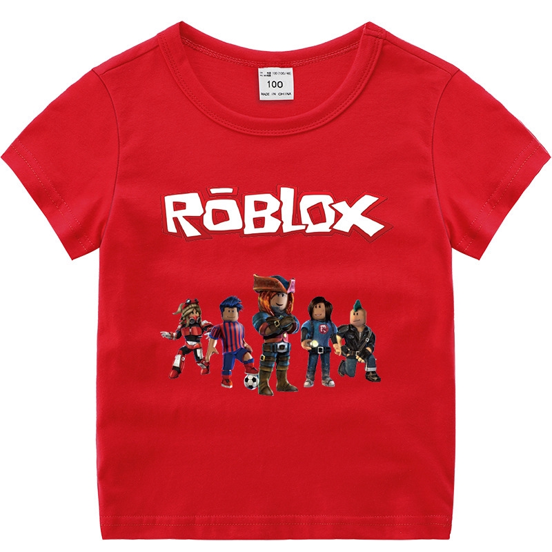 Roblox Kid Tops 2 12y Boys Shirt Roblox Tees Fashion Cotton Clothes Baby Boy T Shirt Shopee Malaysia - red dino roblox t shirt