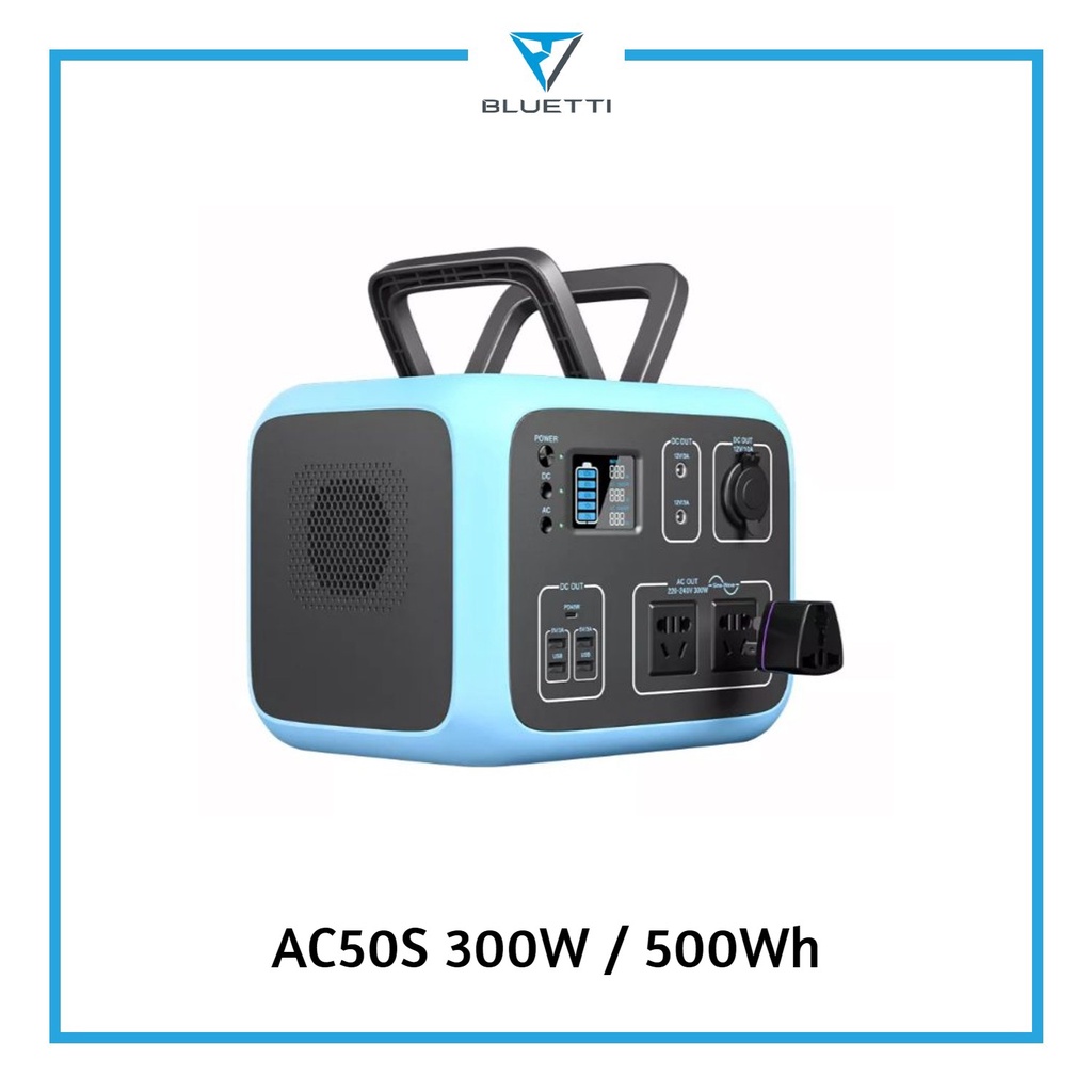 BLUETTI AC50S Solar Generator 500Wh/300W 220V Power Station Portable
