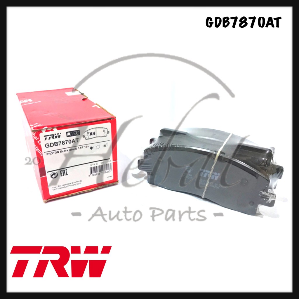 Proton Exora Bold Turbo TRW Front Disc Brake Pad ( GDB7870 ) Shopee