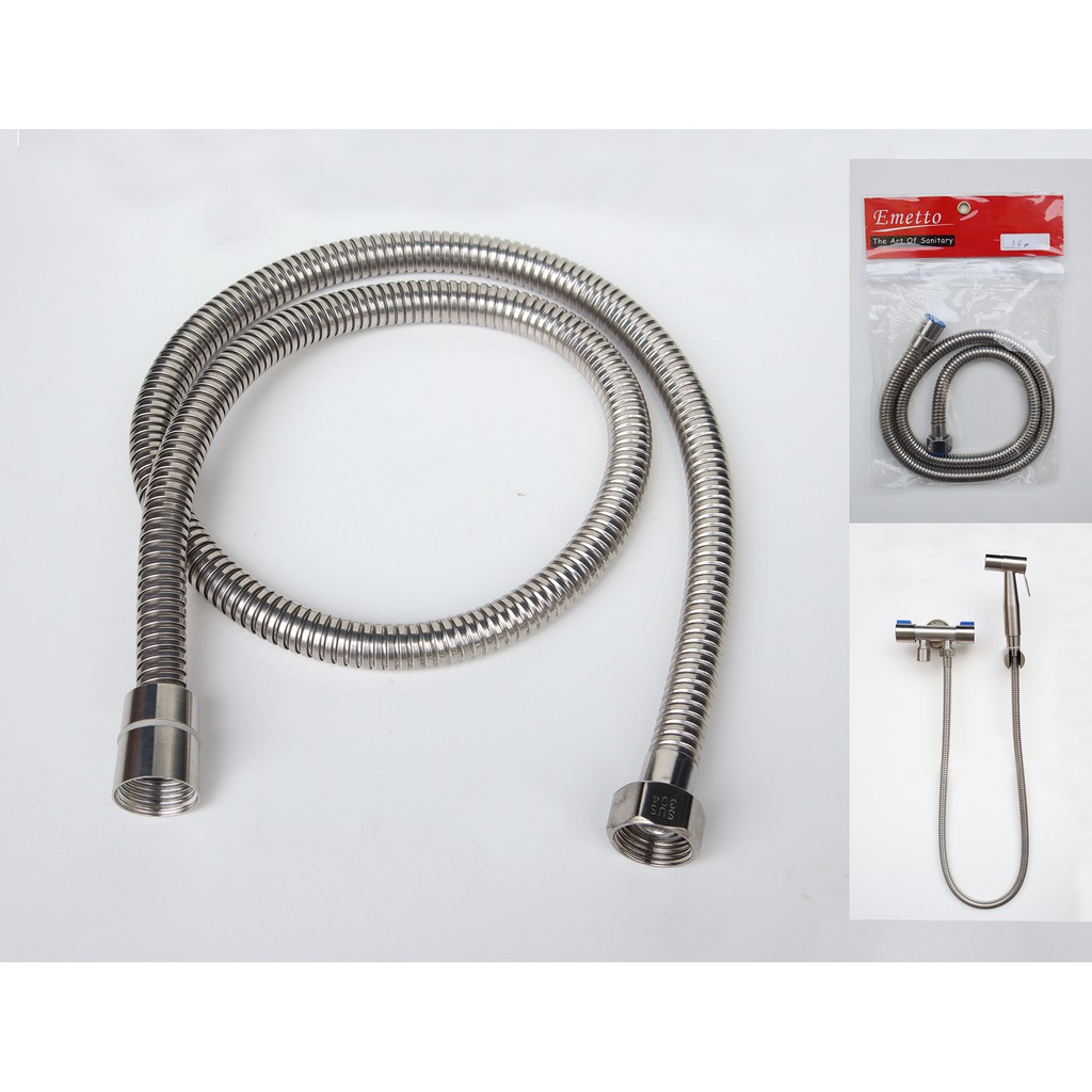 Emetto 304 Stainless Steel Flexible Hose Shower Hose 1.0 meter Bidet
