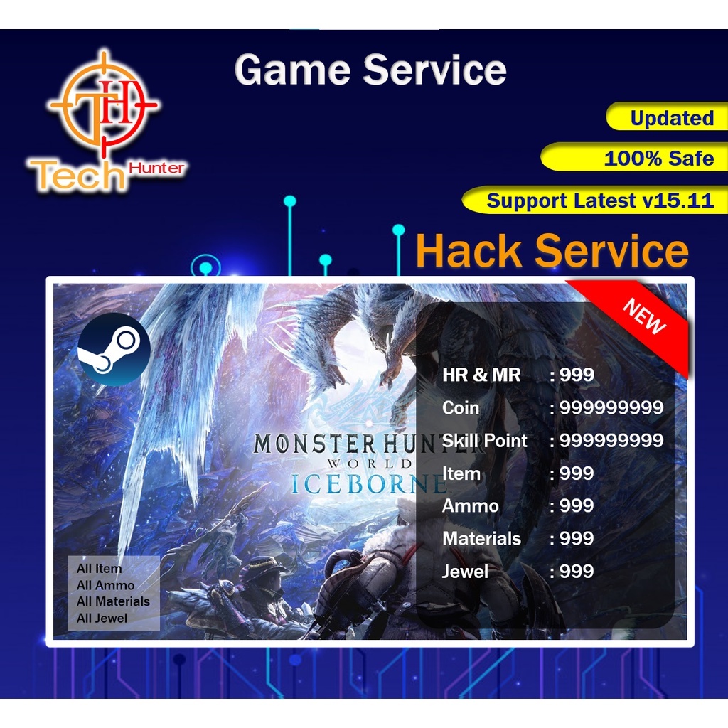 Monster Hunter World Iceborne Hack Pc Steam V15 11 Latests All Item All Materials All Jewel Character Edit Voucher Shopee Malaysia