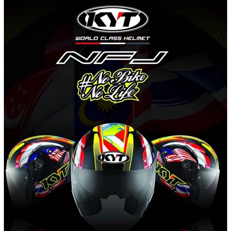 KYT Double Visor Helmet NFJ NO Bike No Life 2021