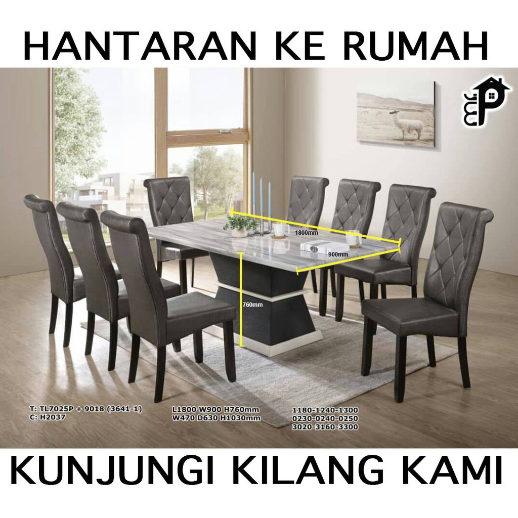  Meja Makan Marble  10 Kerusi malayhal