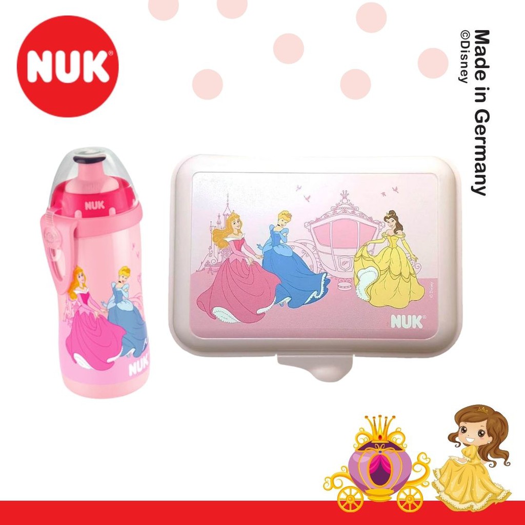Nuk 2in1 Disney Princess Food Container with Bottle Tupperware Lunch