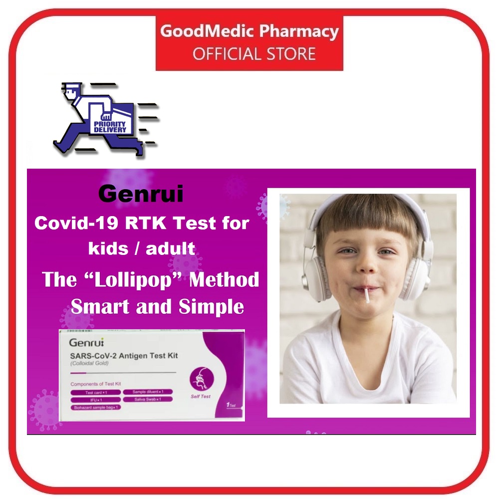 READY Stock ! Genrui Covid19 Test (Lollipop Type) for Kids / Adults 1