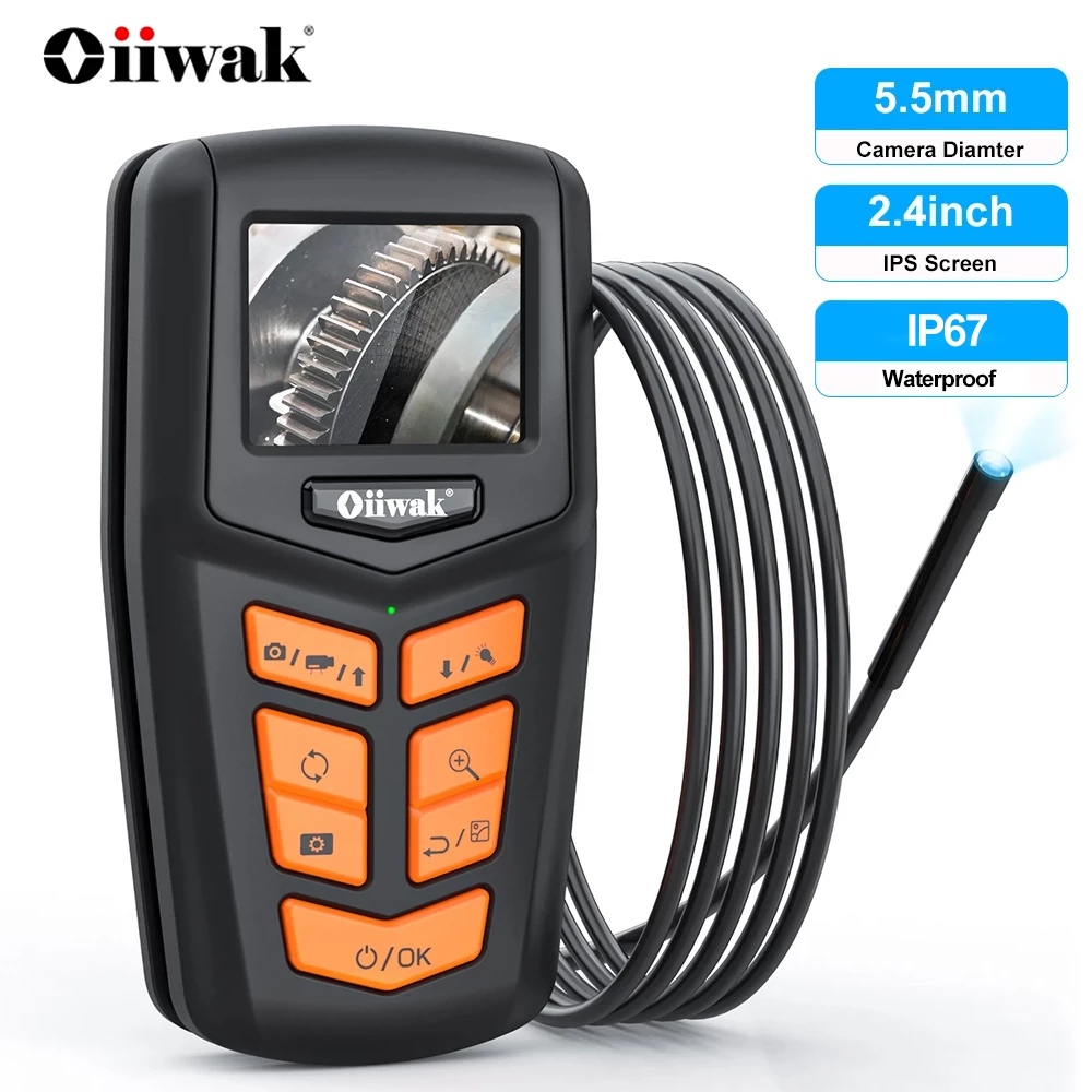 Oiiwak 5.5mm Endoscope Camera IPS Screen 1080P Snake Camera Industrial
