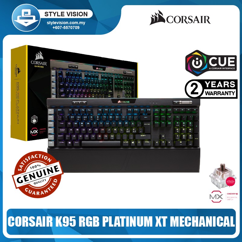 Corsair K95 Rgb Platinum Mechanical Gaming Keyboard Black Shopee Malaysia