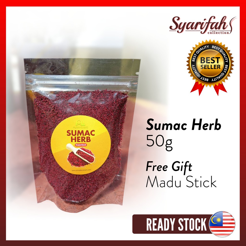 SUMAC 50g ORIGINAL 100 Tanpa Campuran Dari Turki Free Gift Madu Stick