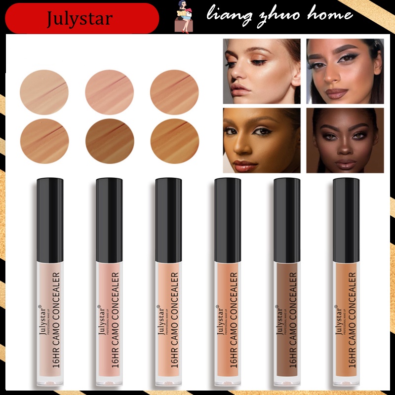 Julystar Liquid Concealer Base 6 Colors Full Coverage Dark Circles Acne Freckle Concealer Waterproof Face Makeup Women Cosmetics