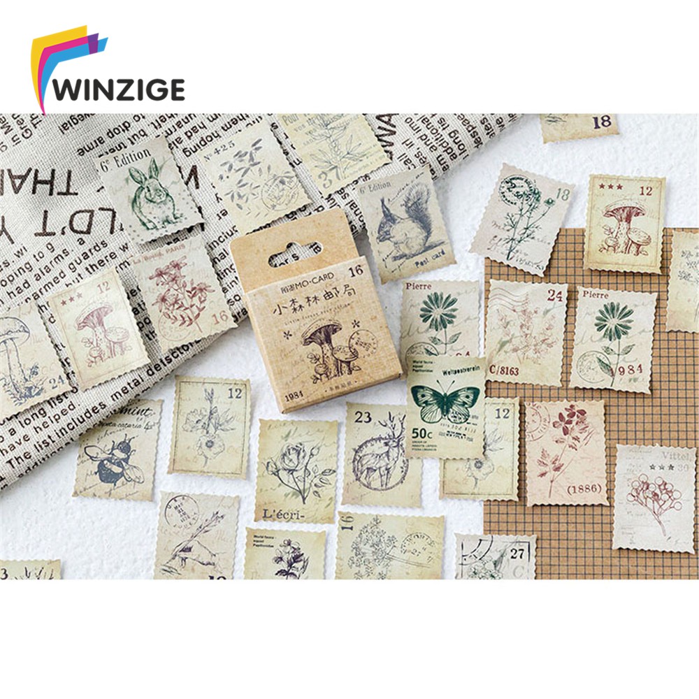 46pcs vintage stickers bullet journal diary planner scrapbooking