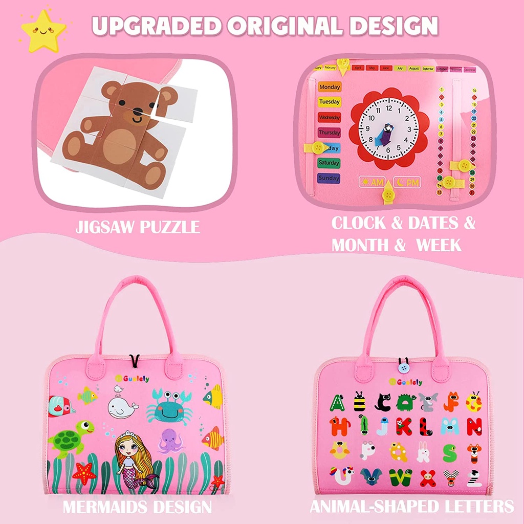 Kid Basic Life Skills Toys Montessori Busyboard Sensory Toys Toddlers Buckle Training Development Self-care Ability