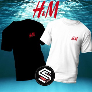 [Ready Stock] H&M logo Solid Tee Regular Fitting Plain 100% Cotton Unisex men>women Short Sleeve Round Neck T-Shirt
