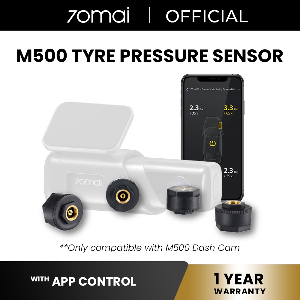 70mai M500 TPMS External Tyre Pressure Sensor T04 with App Control ...