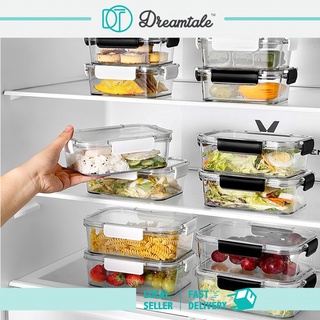 450ml/800ml/1100ml PET Transparent Airtight Food Container Lunch Box Food Storage Container Kitchen Storage HAL162