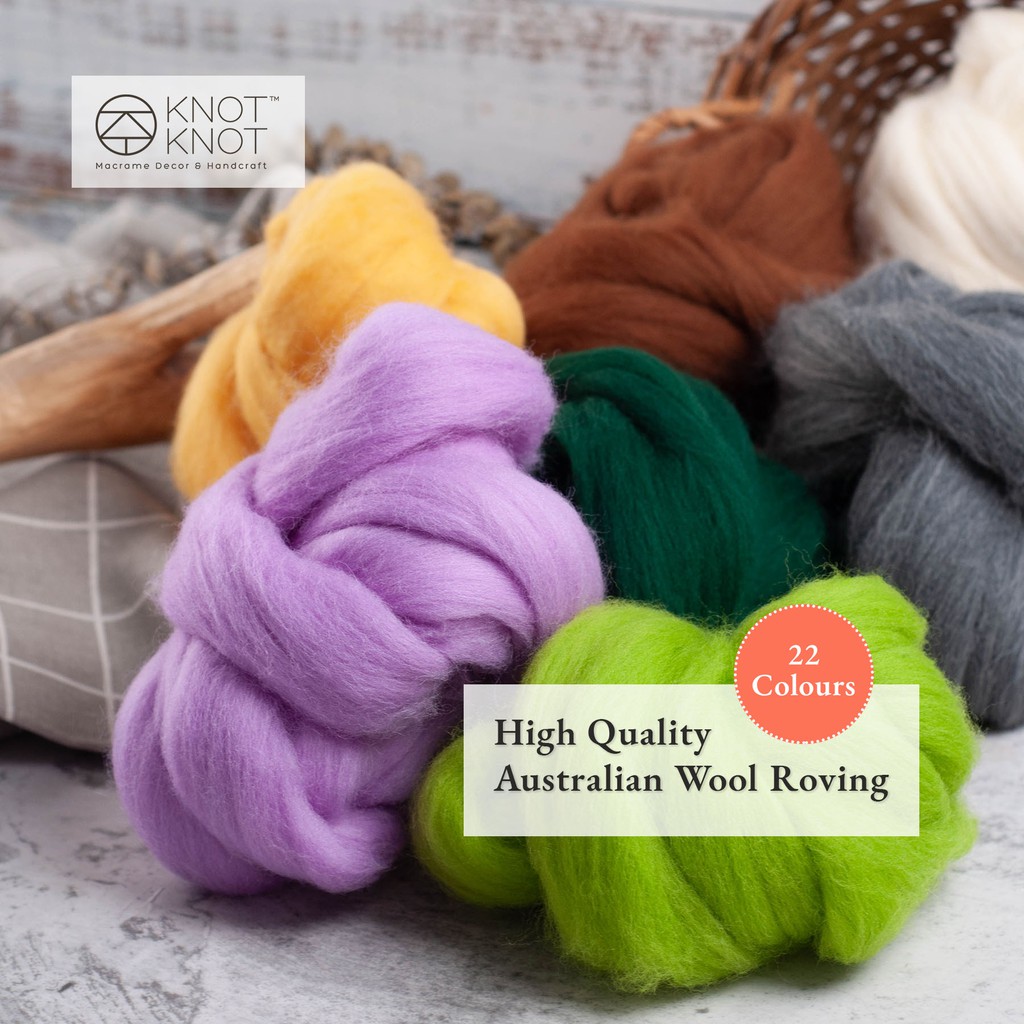 25g Australian Wool Roving (22 colours) Macrame Weave DIY Handcraft | Yarn | Art Needle Felting