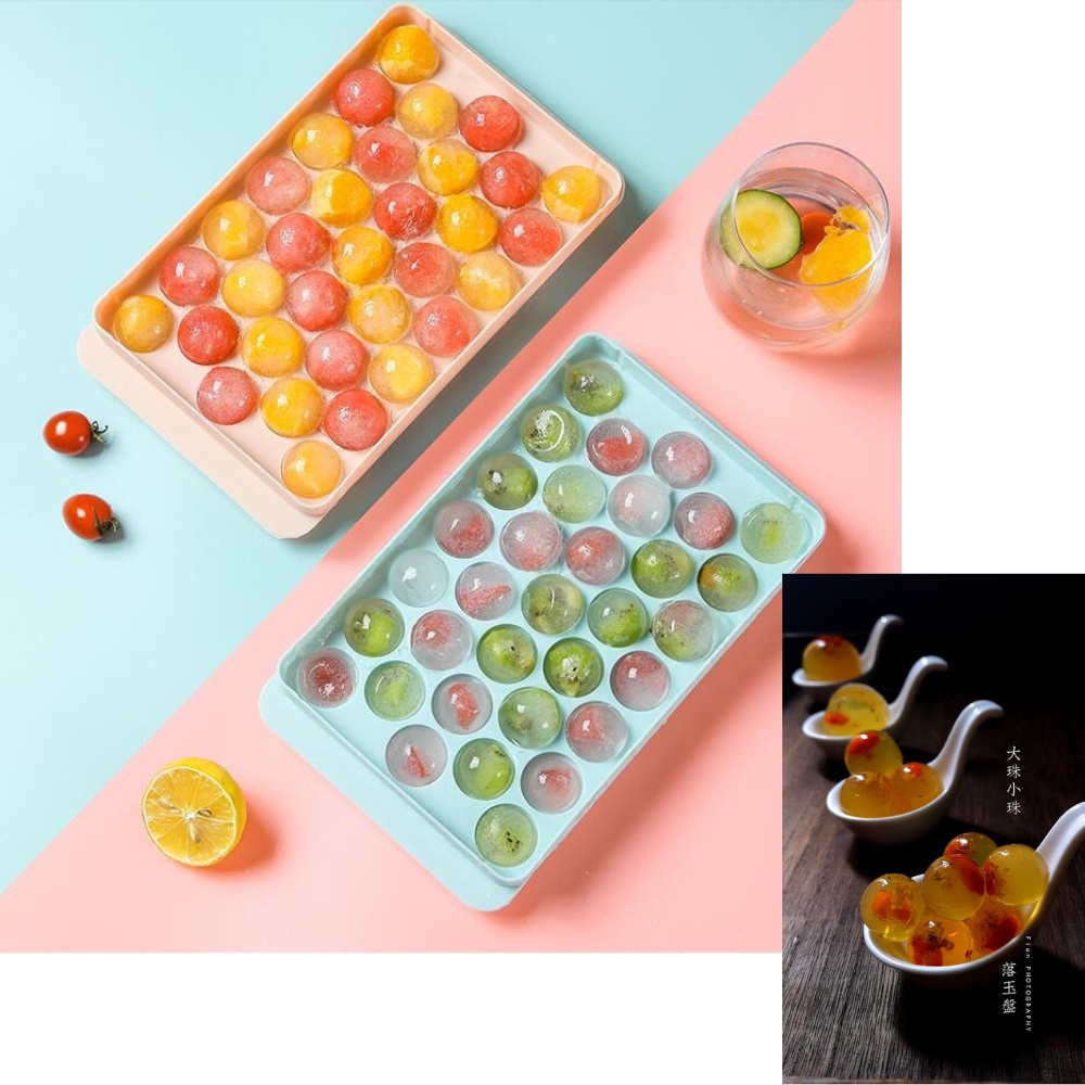 33 Grid Ice Ball Maker/Round Shape Ice Cube/Jelly Egg Yolk Tray/Ice Mold With Lid 自制冰格模具